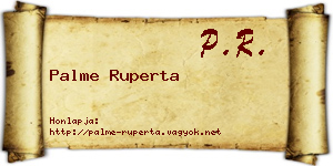 Palme Ruperta névjegykártya